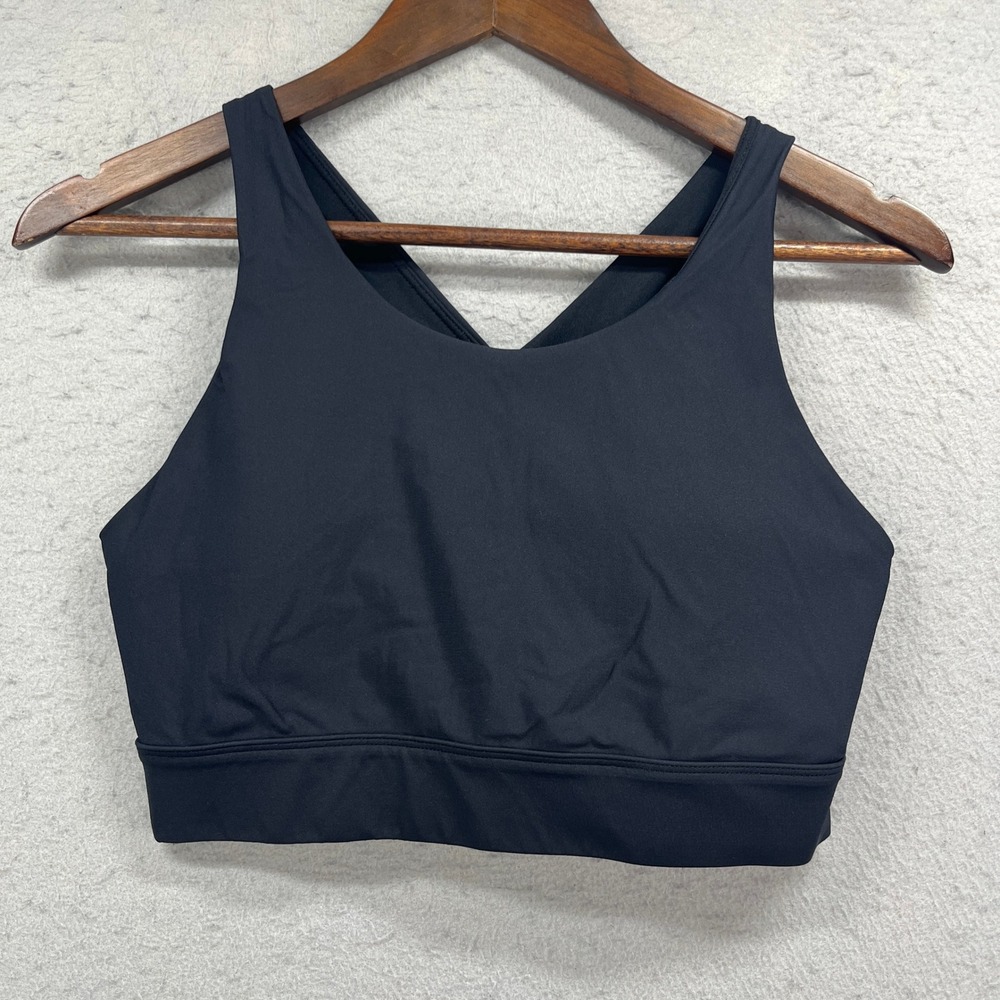 Fabletics Sports Bra Womens Large* Black Crisscross Back Solid Athletic Yoga Gym